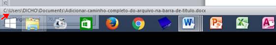 Endereço do Arquivo na Barra de Status Caminho do Arquivo na Barra de Status
