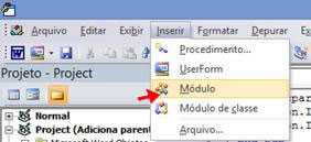 Inserir Módulo Inserir Módulo