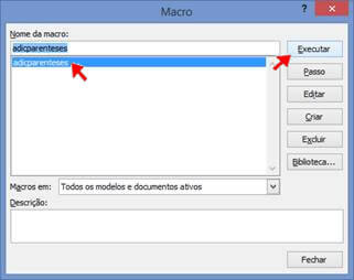 Executar macro Executar macro