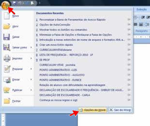 Opções do Word Opções do Word