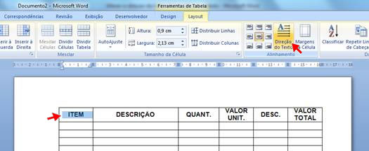 Direção do Texto Direção do Texto