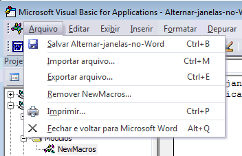 Fechar Editor do Visual Basic Fechar Editor do Visual Basic