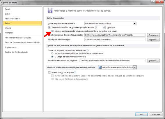 Auto Recuperação no Word Auto Recuperação no Word