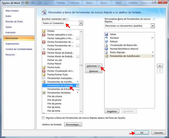 Opções do Word Opções do Word