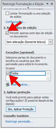 Restringir Formatação e Edição Restringir Formatação e Edição