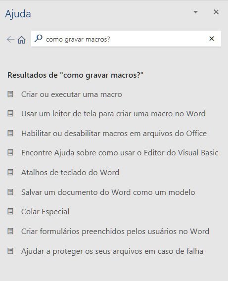 Janela de Ajuda Janela de Ajuda