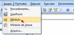 Inserir Módulo Inserir Módulo