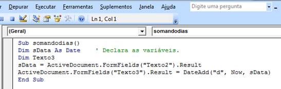 Janela de Código Janela de Código
