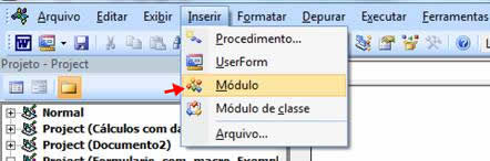 Inserir Módulo Inserir Módulo