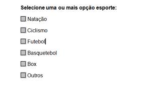 Formulário com caixa de seleção Formulário com caixa de seleção