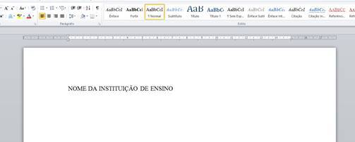 Capa segundo as Normas ABNT