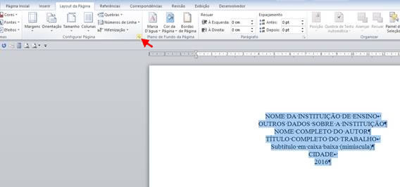 Capa de acordo com as Normas ABNT Capa de acordo com as Normas ABNT