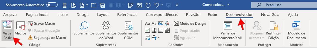 Editor do Visual Basic Editor do Visual Basic