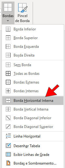 Borda Horizontal Interna Borda Horizontal Interna