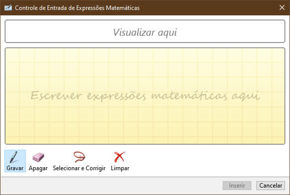 Controle de Entrada de Expressões Matemáticas Controle de Entrada de Expressões Matemáticas