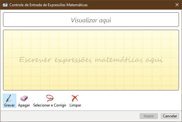 Controle de Entrada de Expressões Matemáticas