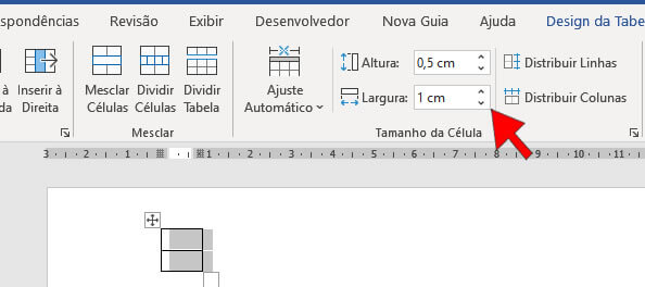 Configurar o tamanho da célula Configurar o tamanho da célula