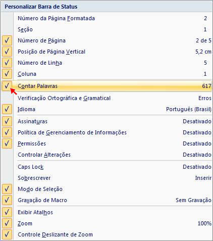 Personalizar Barra de Status Personalizar Barra de Status