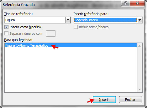 Inserir como Hiperlink Inserir como Hiperlink