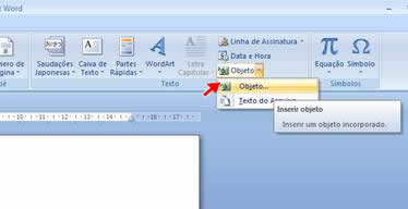 Inserir Objeto Inserir Objeto