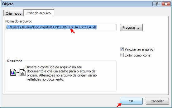 Criar do arquivo Criar do arquivo