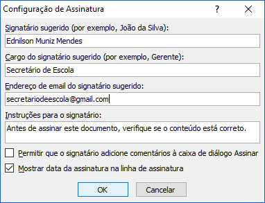 Configuração de Assinatura no Word 2010