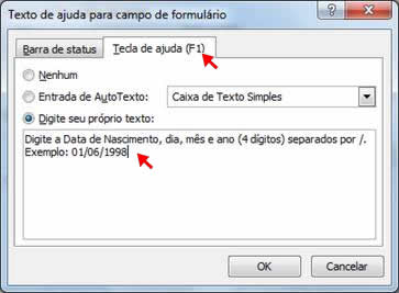 Texto de ajuda para campo de formulário