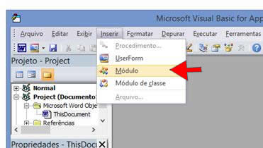 Inserir Módulo Inserir Módulo