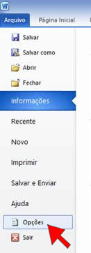 Opções do Word