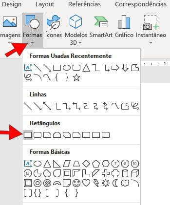 Inserir Forma Inserir Forma
