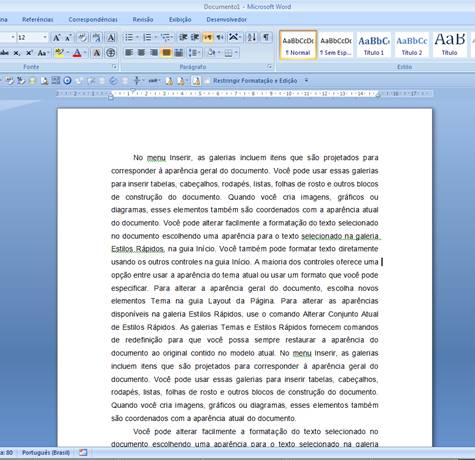 Espaçamento entre linhas Espaçamento entre linhas