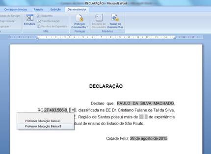 Formulário Formulário