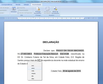 Formulário Formulário