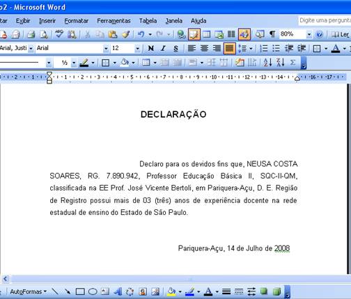Declaração Declaração