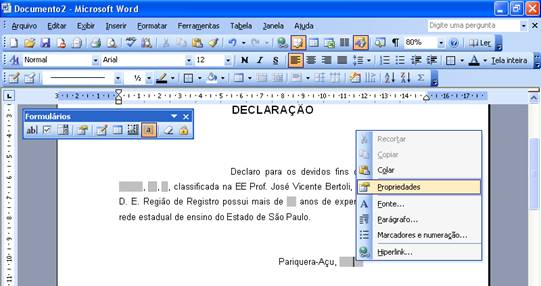 Propriedades Propriedades