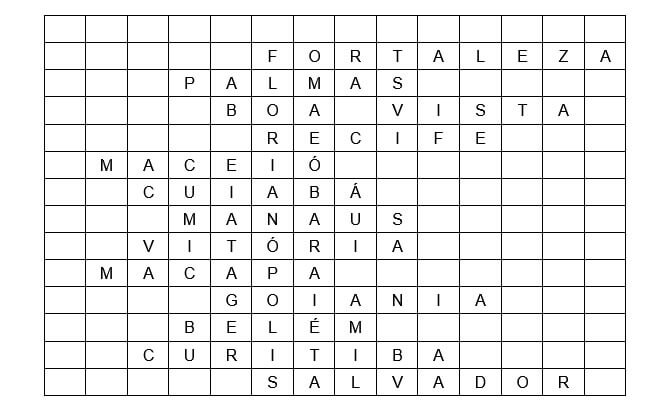 Palavra Cruzada Preenchida Palavra Cruzada Preenchida