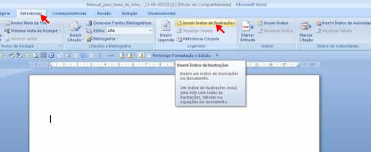 Inserir Ìndice de Ilustrações Inserir Índice de Ilustrações