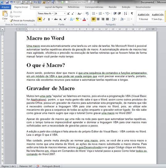 Expandir e Ocultar Texto no Word Expandir e Ocultar Texto no Word