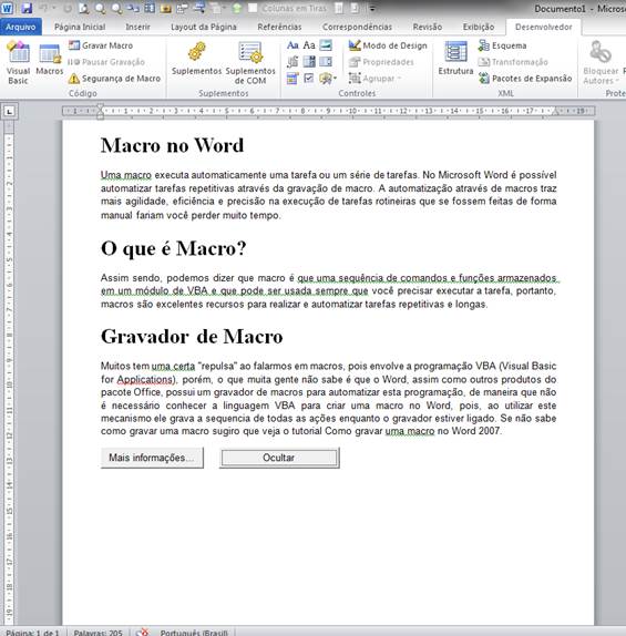 Expandir e Ocultar Texto no Word Expandir e Ocultar Texto no Word