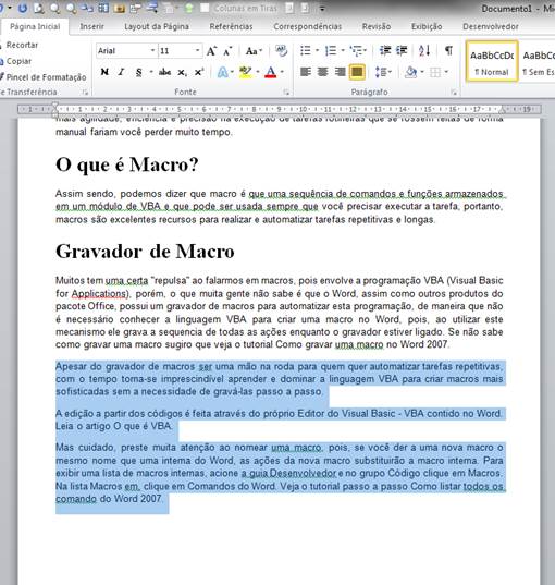 Selecionar Texto Selecionar Texto