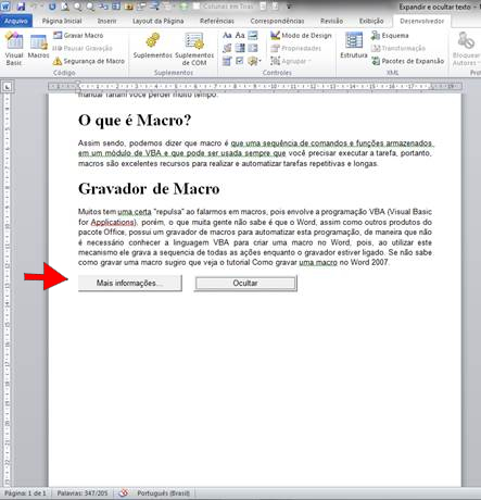 Expandir e Ocultar Texto no Word