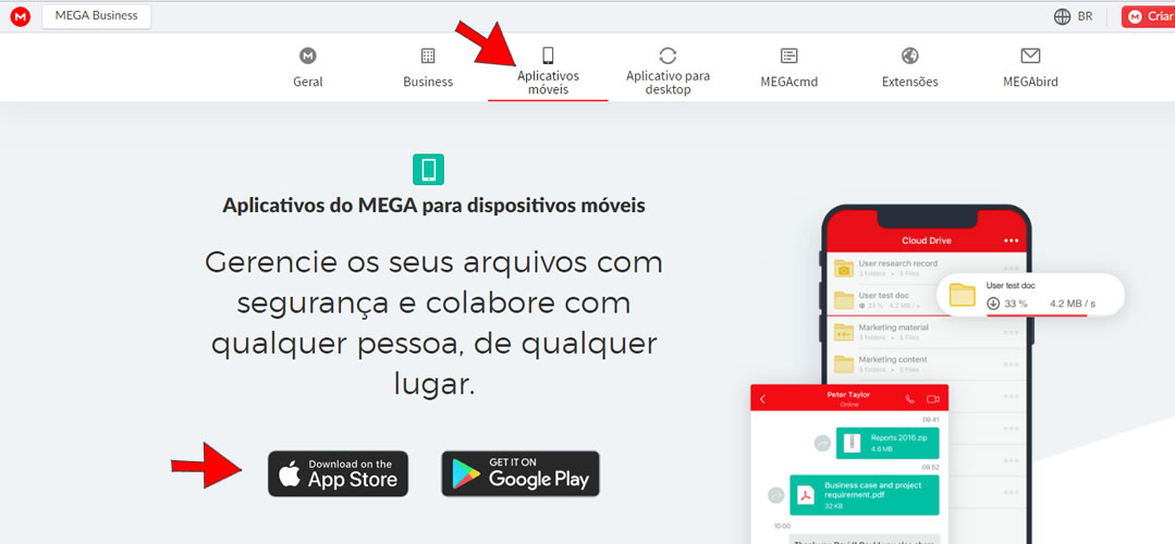 baixar aplicativo do Mega para dispositivos móveis