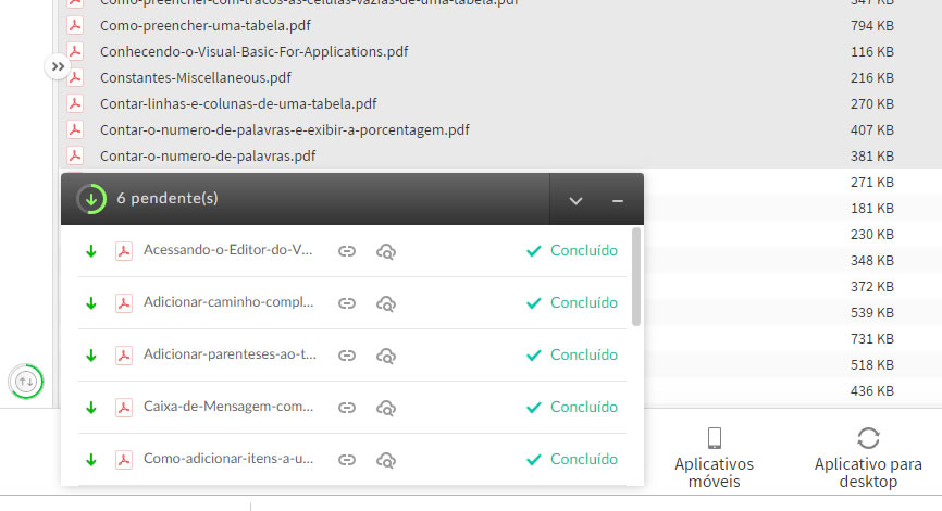 andamento dos arquivos sendo baixados no Mega andamento dos arquivos sendo baixados no Mega