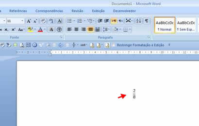 Como fazer fração no Word como fazer fração no Word