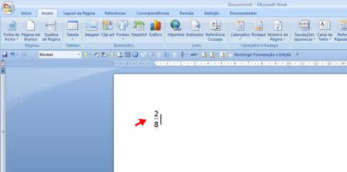 Como fazer fração no Word como fazer fração no Word