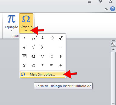 Como fazer o símbolo de numeral ordinal no word