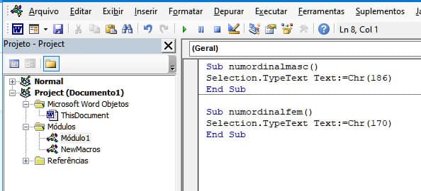 Inserir caractere de número ordinal no Word do Smartphone 