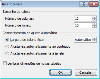 informar colunas e linhas da tabela informar colunas e linhas da tabela