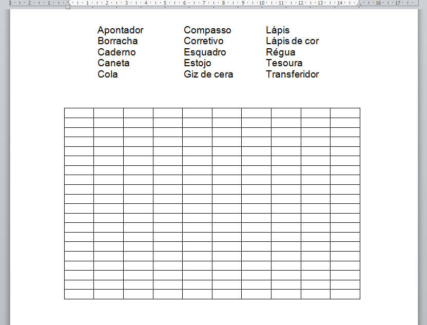 tabela para fazer caça palavras tabela para fazer caça palavras
