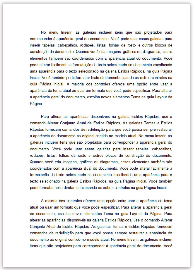 Texto formatado segundo as Normas ABNT